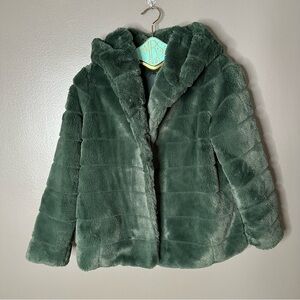 Apparis Forest Green Faux Fur Coat